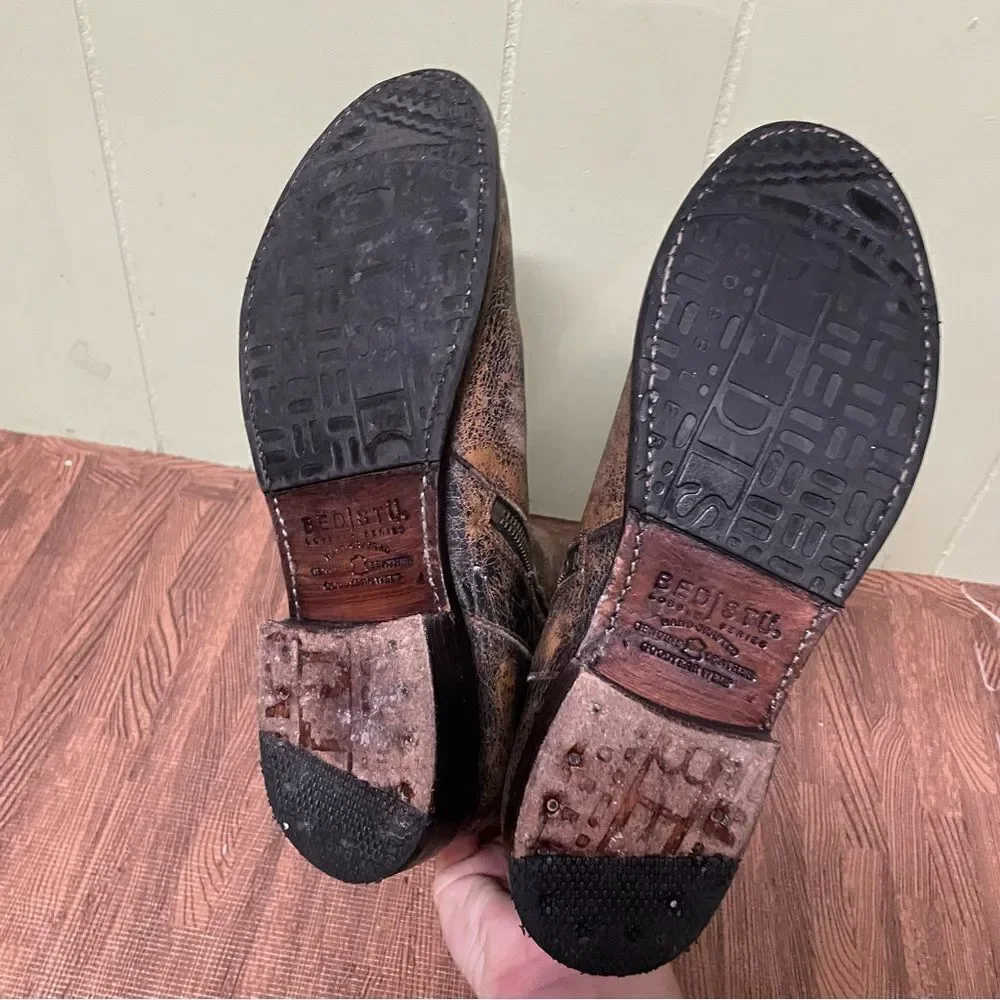 New Bed Stu Anthropologie Newark‎ Distressed Lace Up Riding Western Boots 9.5